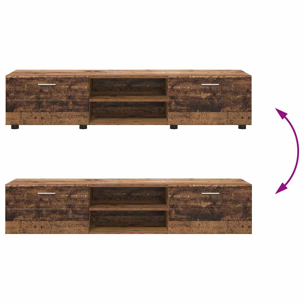 Tv-meubelset met lade met plank met opslag Oudhout Bewerkt hout