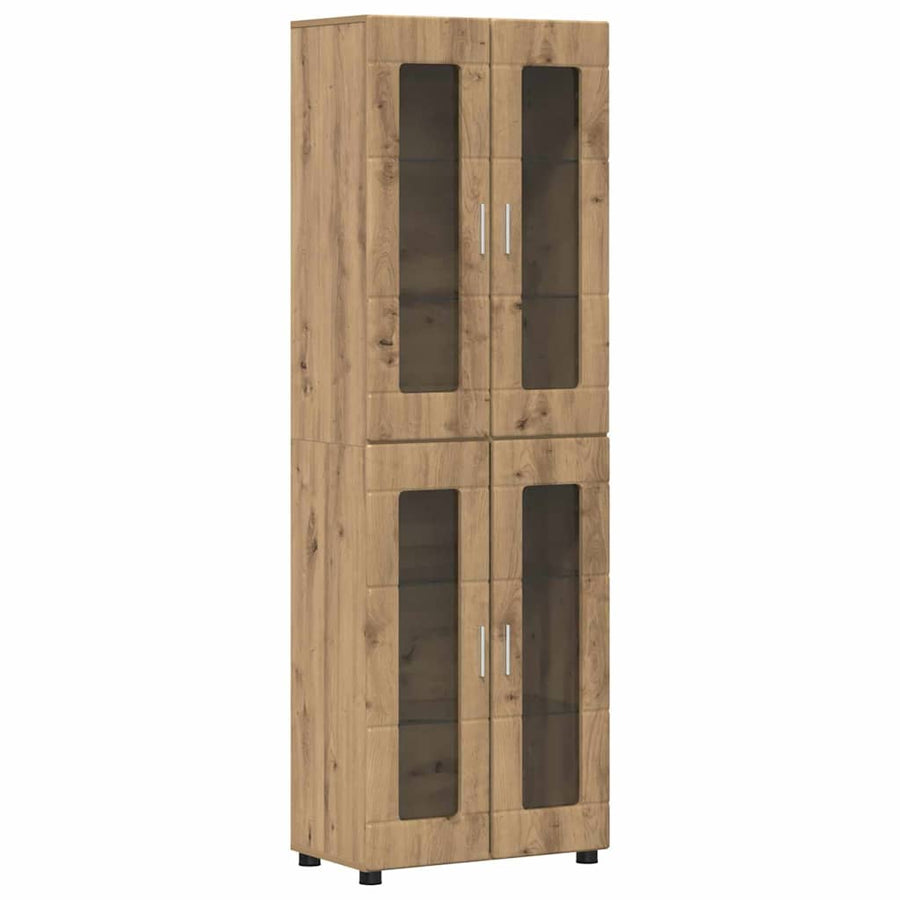 Tv-meubelset met lade met plank Artisan Eiken Bewerkt hout