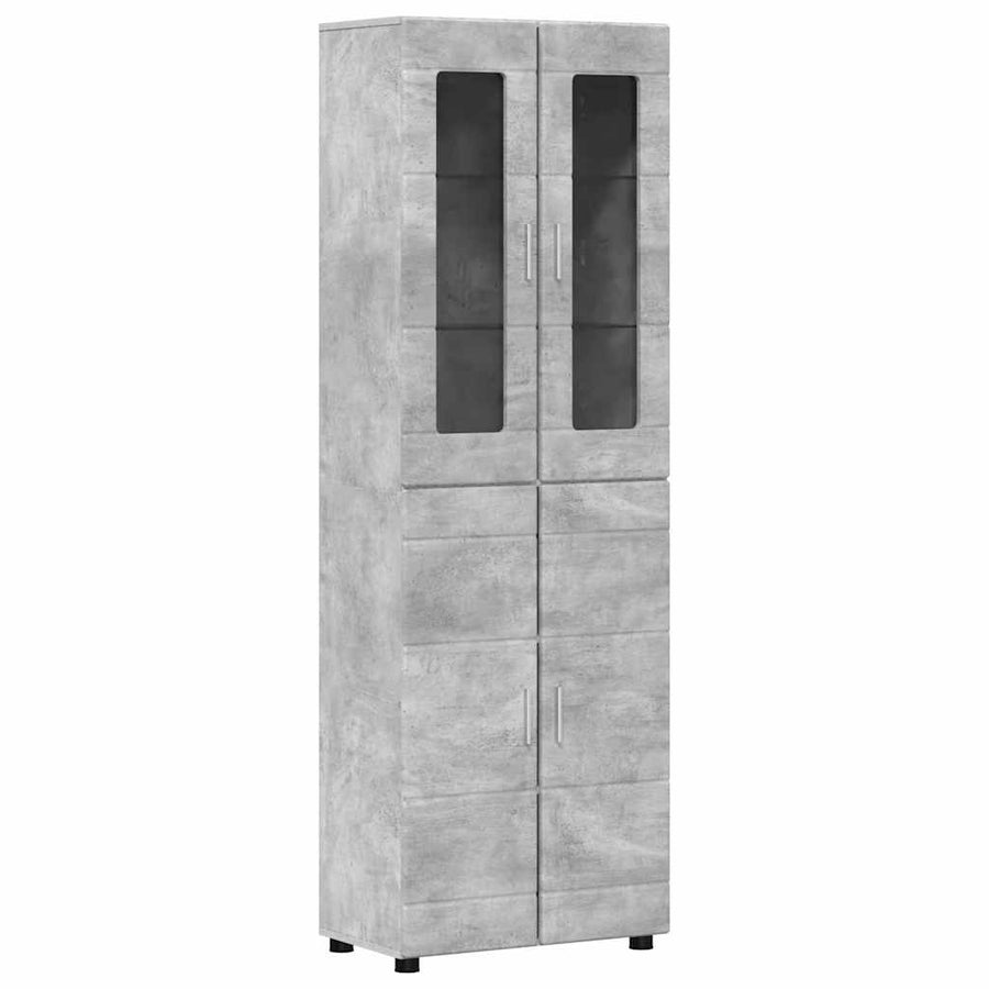 Tv-meubelset met lade met plank Beton Grijs Bewerkt hout