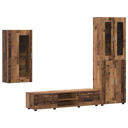 Tv-meubelset met lade met plank met opslag Oudhout Bewerkt hout