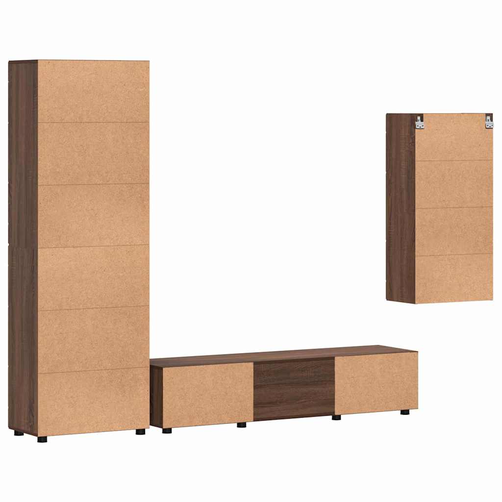 Tv-meubelset met lade met plank met opslag Oudhout Bewerkt hout