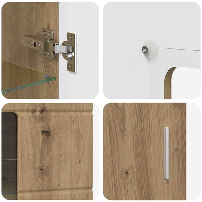 Tv-meubelset met lade met plank Artisan Eiken Bewerkt hout
