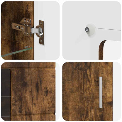 Tv-meubelset met lade met plank Gerookt eiken Bewerkt hout