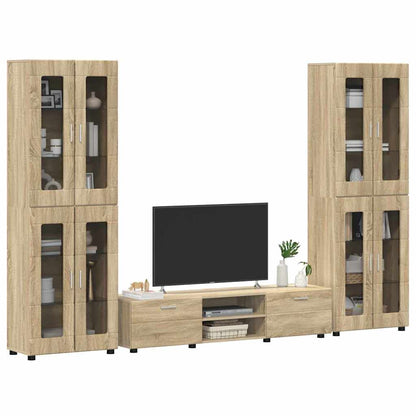 Tv-meubelset met lade met plank Sonoma Eiken Bewerkt hout