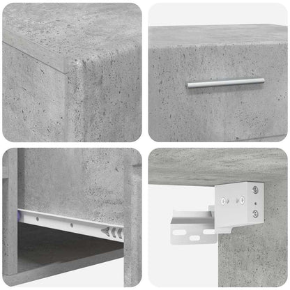 Tv-meubelset met lade met plank Beton Grijs Bewerkt hout