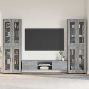 Tv-meubelset bewerkt hout Grijs Sonoma 150x39x30 cm + 2x 60x35x182 cm
