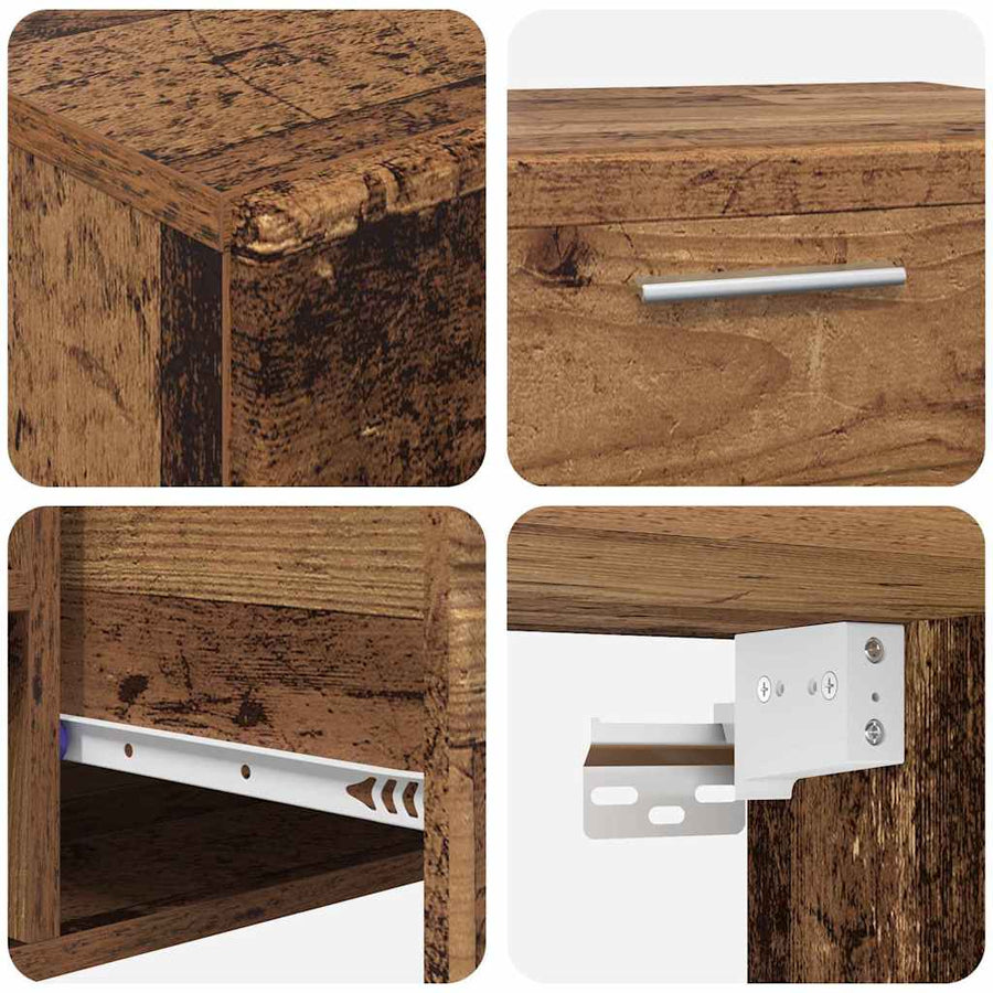 Tv-meubelset met lade met plank met opslag Oudhout Bewerkt hout