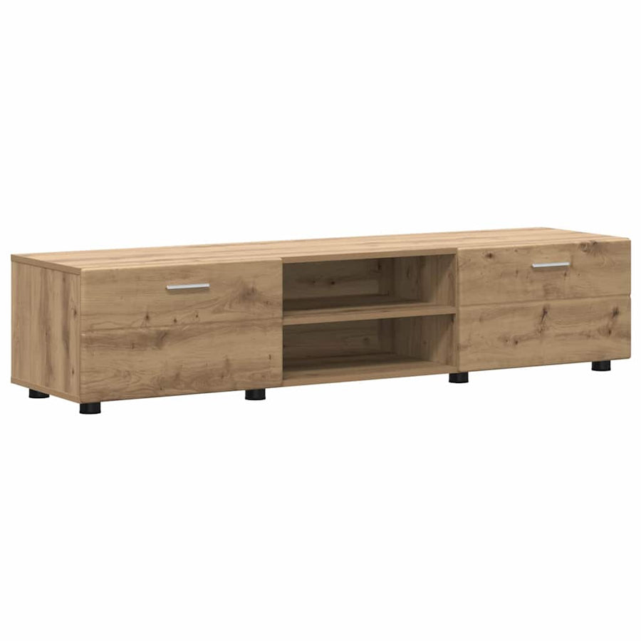 Tv-meubelset met lade met plank Artisan Eiken Bewerkt hout
