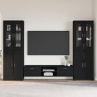 Tv-meubelset zwart bewerkt hout 150x39x30 cm