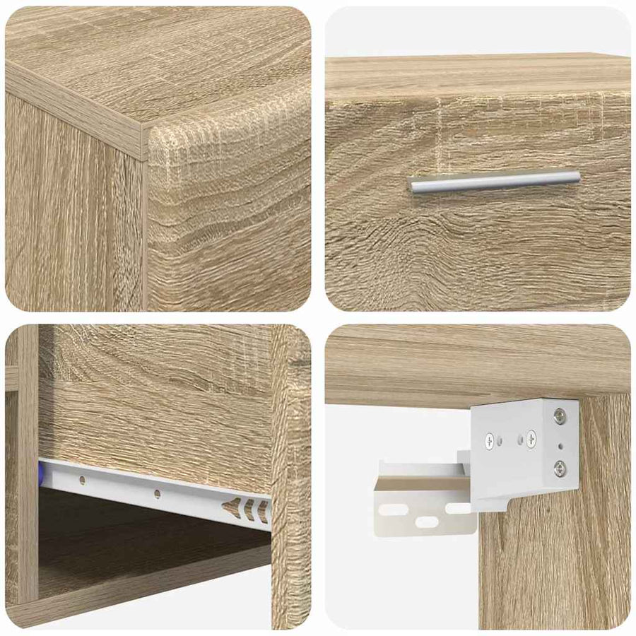 Tv-meubelset met lade met plank Sonoma Eiken Bewerkt hout
