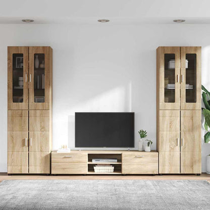 Tv-meubelset met lade met plank Sonoma Eiken Bewerkt hout