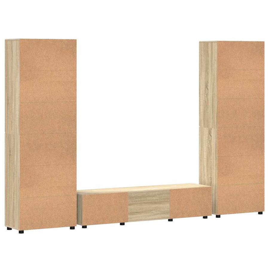 Tv-meubelset met lade met plank Sonoma Eiken Bewerkt hout