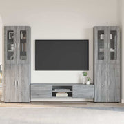 Tv-meubelset bewerkt hout Grijs Sonoma 150x39x30 cm