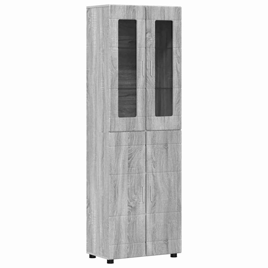 Tv-meubelset met lade met plank Grijs Sonoma Bewerkt hout