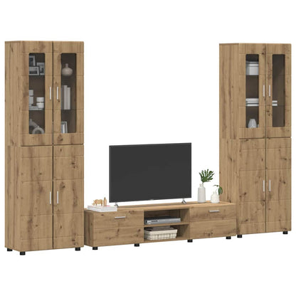 Tv-meubelset met lade met plank Artisan Eiken Bewerkt hout