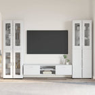 TV unit set with drawer FLORIN High gloss white Engineered wood