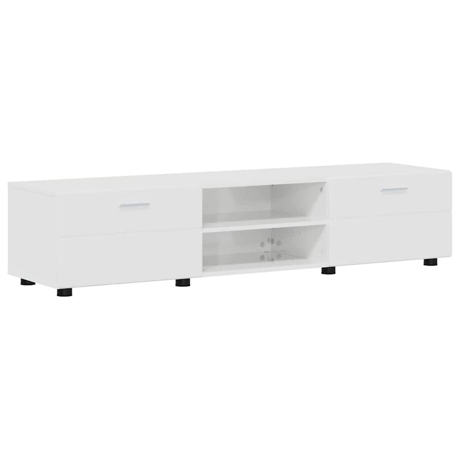 Tv-meubelset met lade met plank Hoogglans wit Bewerkt hout