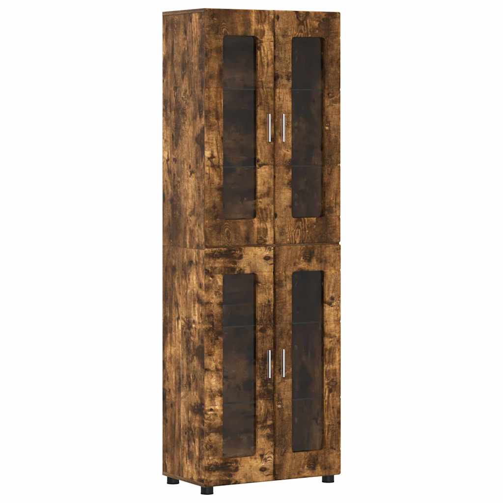 Tv-meubelset met lade met plank Gerookt eiken Bewerkt hout