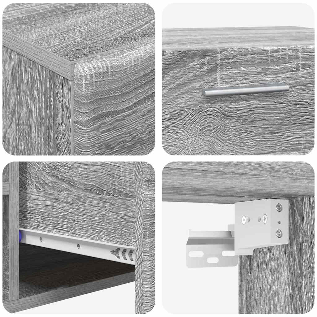 Tv-meubelset met lade met plank Grijs Sonoma Bewerkt hout