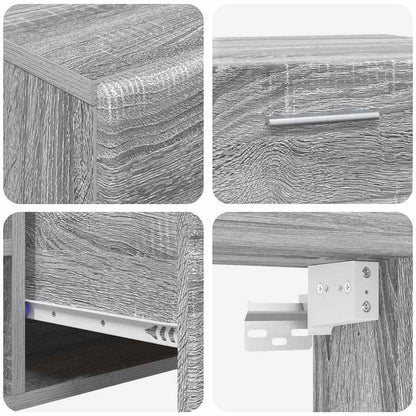 Tv-meubelset met lade met plank Grijs Sonoma Bewerkt hout