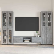 Tv-meubelset bewerkt hout grijs sonoma