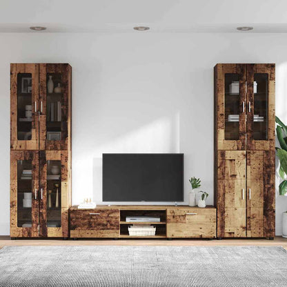 Tv-meubelset met lade met plank met opslag Oudhout Bewerkt hout