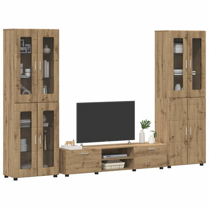 Tv-meubelset met lade met plank Artisan Eiken Bewerkt hout