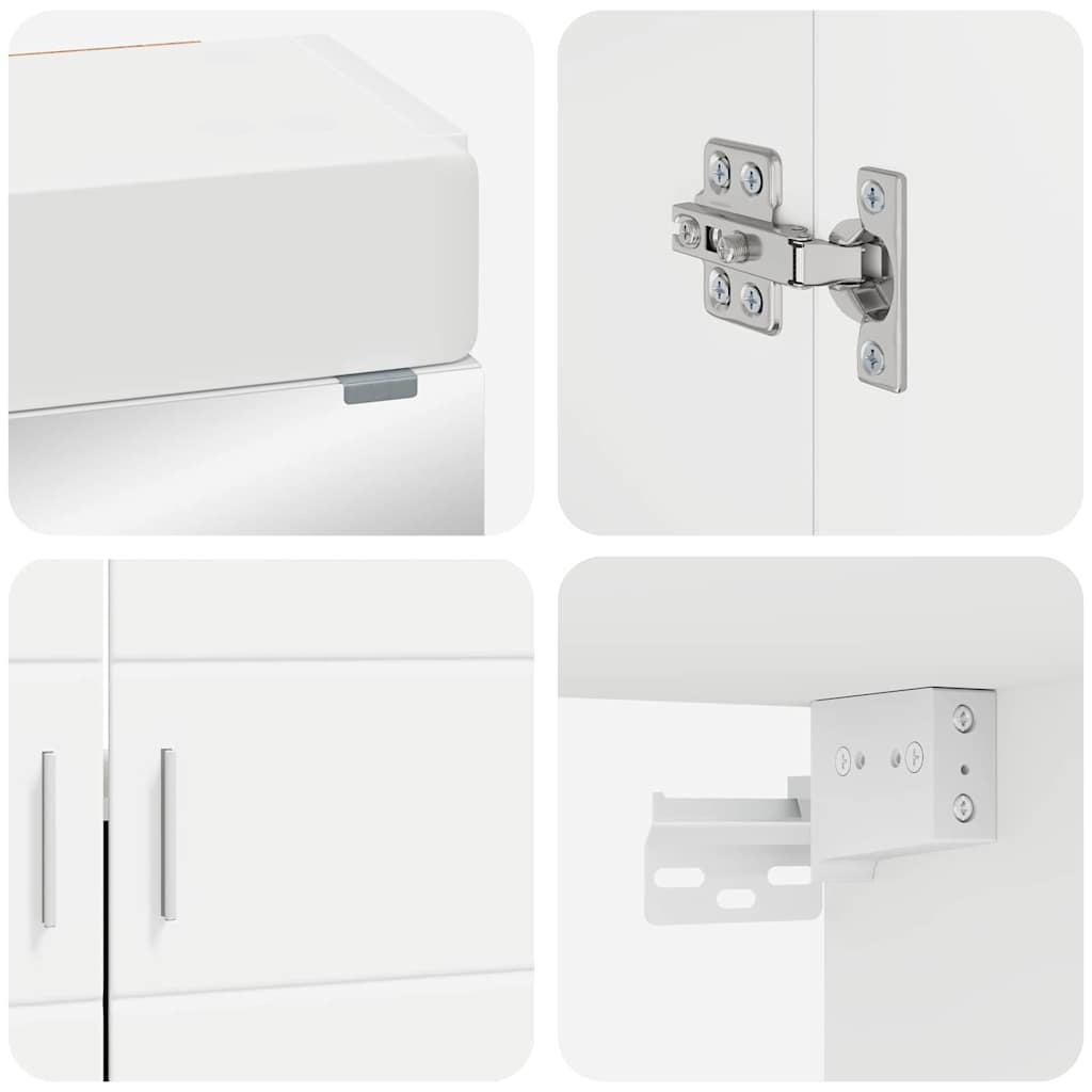 Badmeubelset met Spiegel met plank TULUM Wit Bewerkt hout
