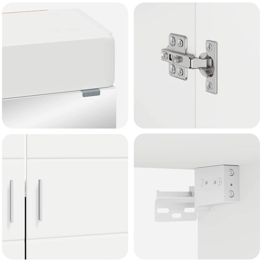 Badmeubelset met Spiegel met plank TULUM Wit Bewerkt hout
