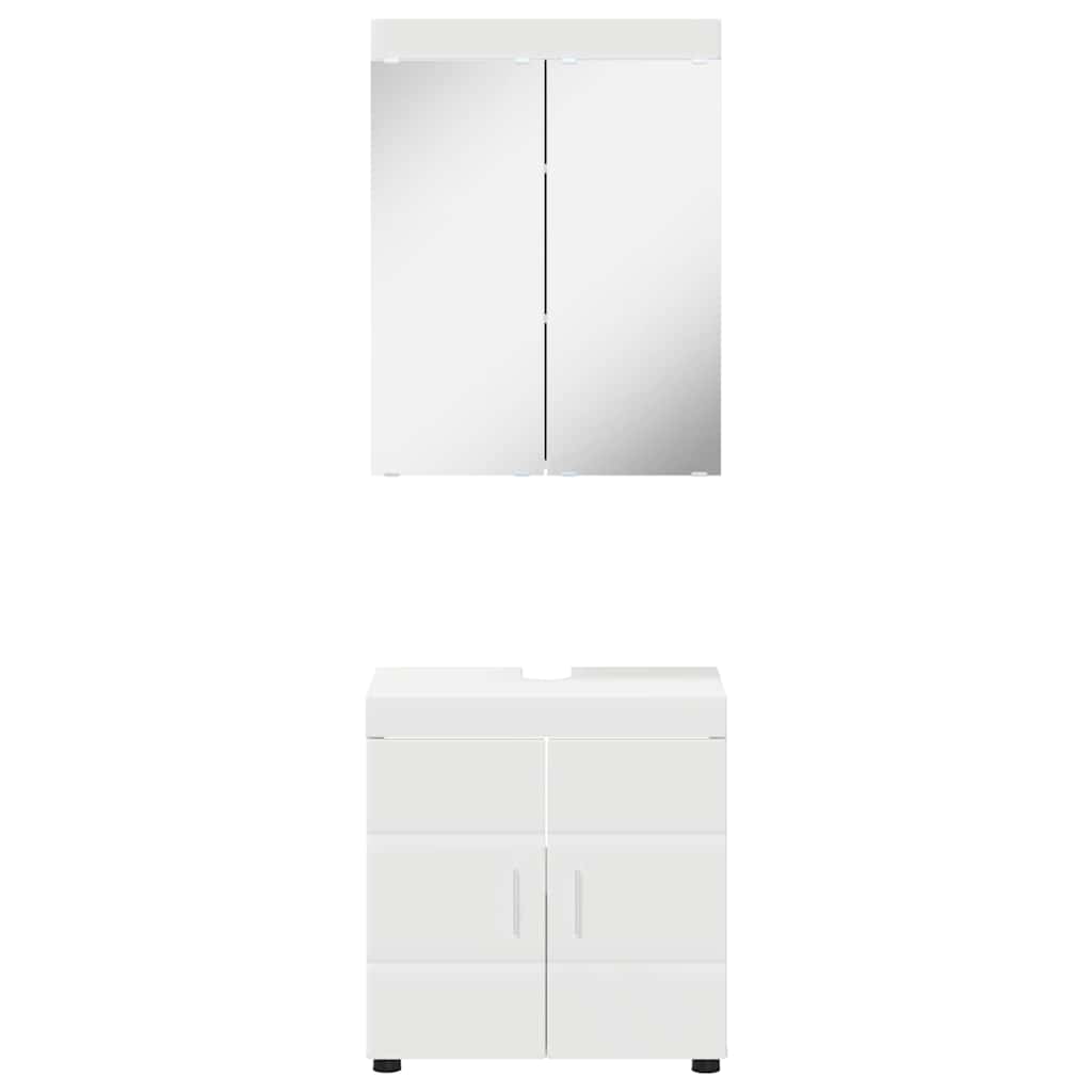 Badmeubelset met Spiegel met plank TULUM Wit Bewerkt hout
