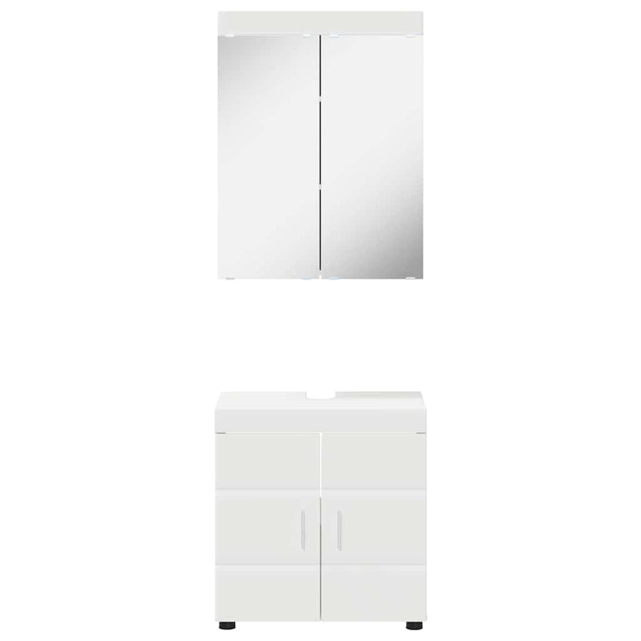 Badmeubelset met Spiegel met plank TULUM Wit Bewerkt hout