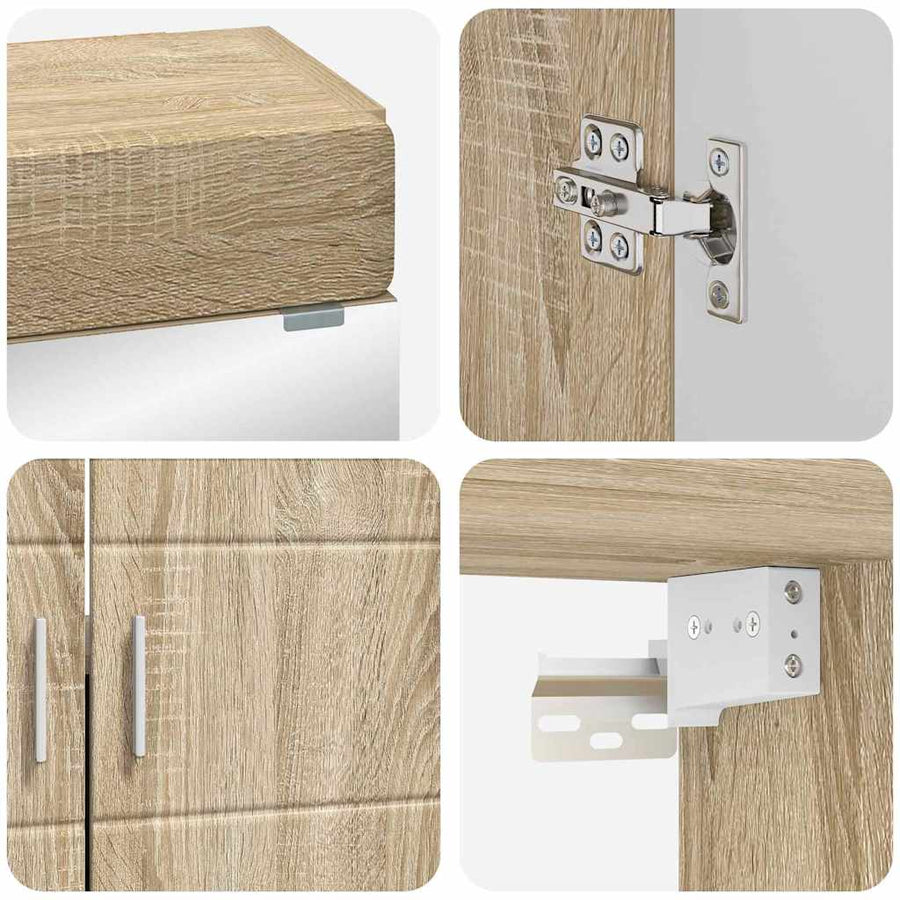Badkamermeubelset met plank TULUM Sonoma Eiken Bewerkt hout
