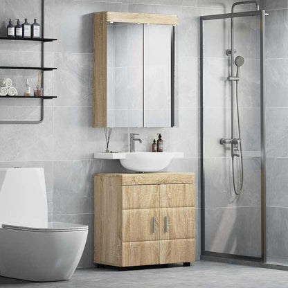 Badkamermeubelset met plank TULUM Sonoma Eiken Bewerkt hout
