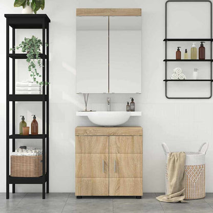 Badkamermeubelset met plank TULUM Sonoma Eiken Bewerkt hout