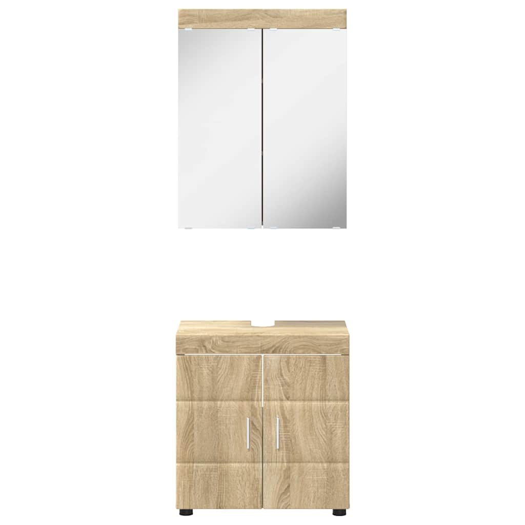 Badkamermeubelset met plank TULUM Sonoma Eiken Bewerkt hout