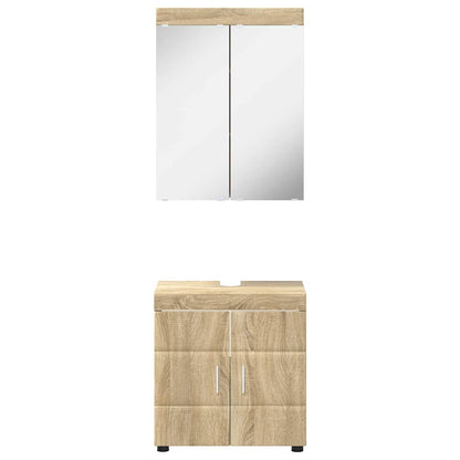 Badkamermeubelset met plank TULUM Sonoma Eiken Bewerkt hout
