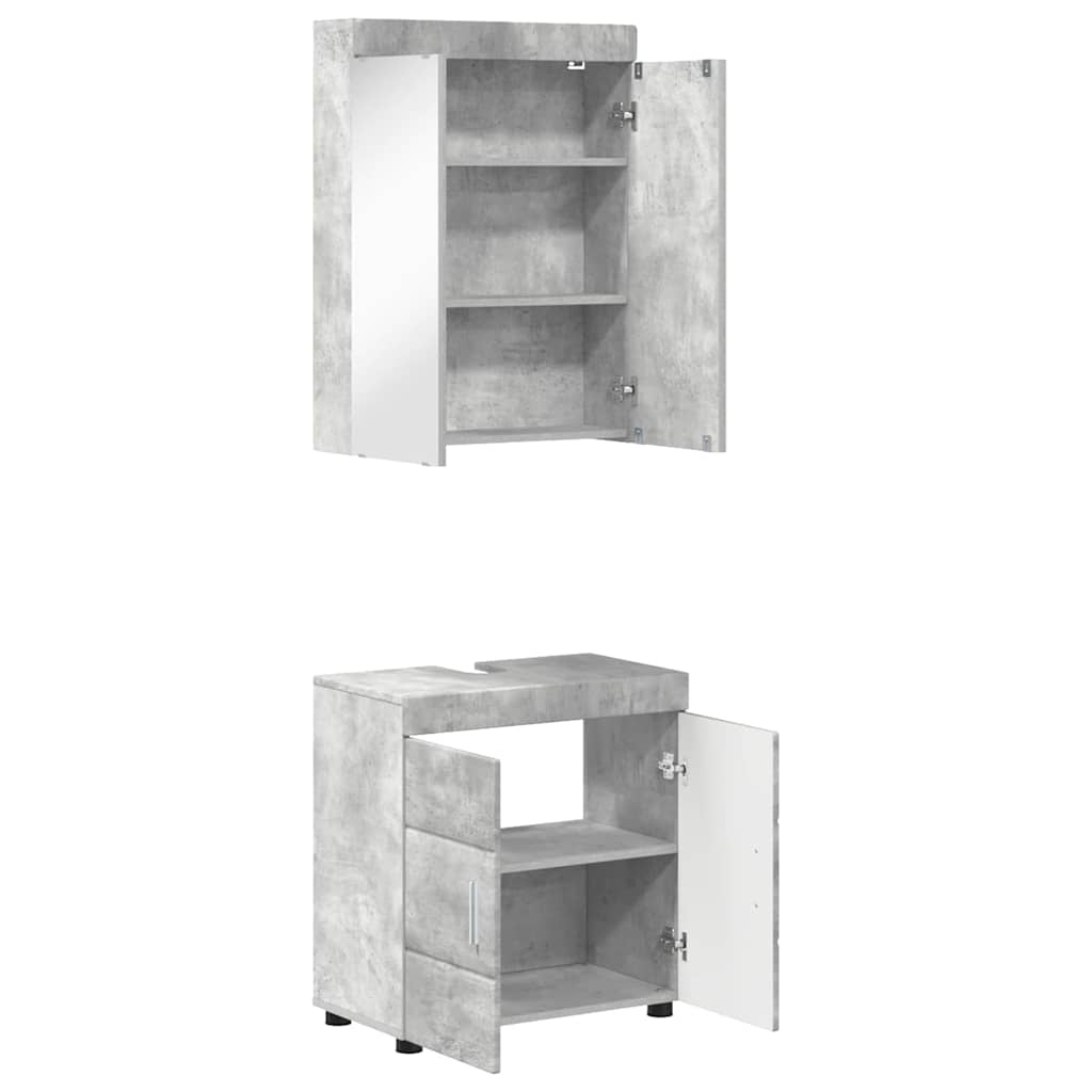 Badkamermeubelset TULUM 2 pcs Beton Grijs 60 x 34 x 63 cm