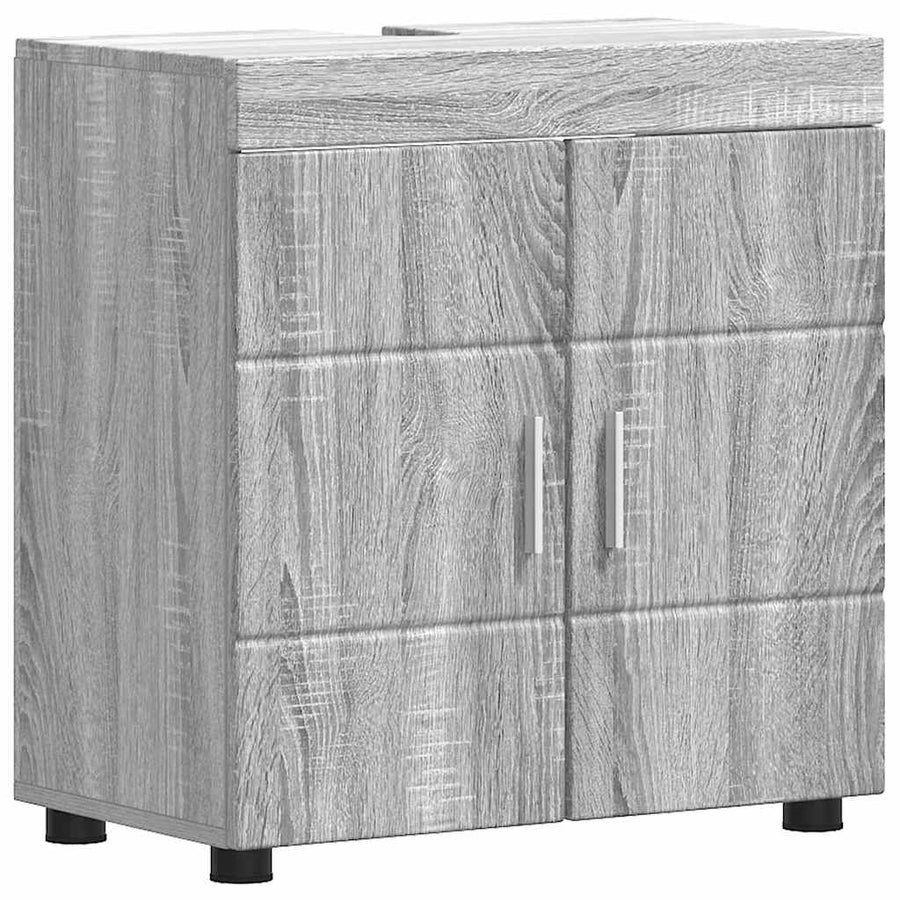 Badkamermeubelset met plank TULUM Grijs Sonoma Bewerkt hout