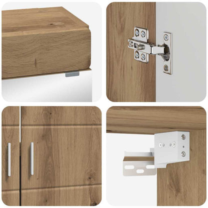Badkamermeubelset met plank TULUM Artisan Eiken Bewerkt hout