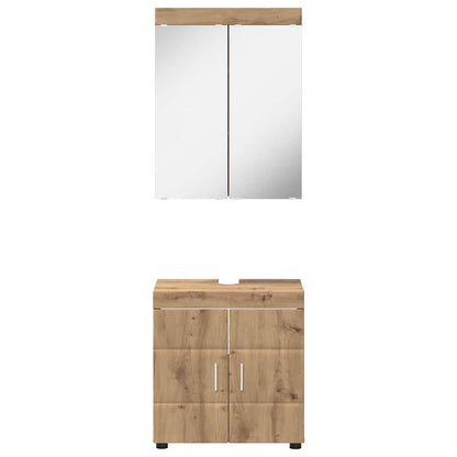 Badkamermeubelset met plank TULUM Artisan Eiken Bewerkt hout
