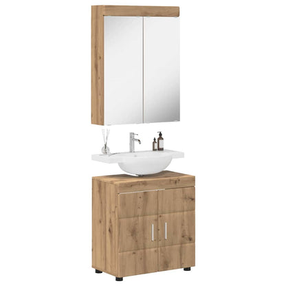 Badkamermeubelset met plank TULUM Artisan Eiken Bewerkt hout