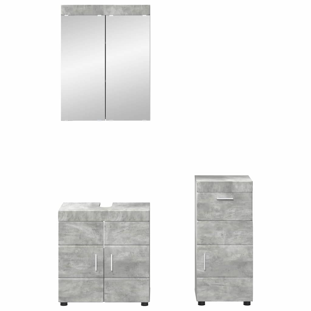 Badkamermeubelset TULUM 3 pcs Beton Grijs 60 x 34 x 63 cm