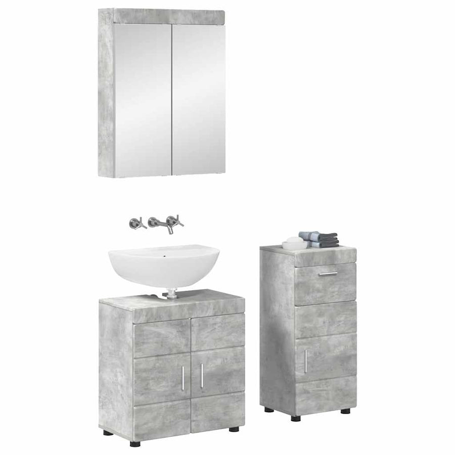 Badkamermeubelset TULUM 3 pcs Beton Grijs 60 x 34 x 63 cm