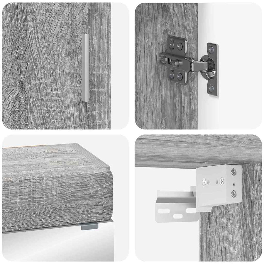 Badkamermeubelset met lade TULUM Grijs Sonoma Bewerkt hout
