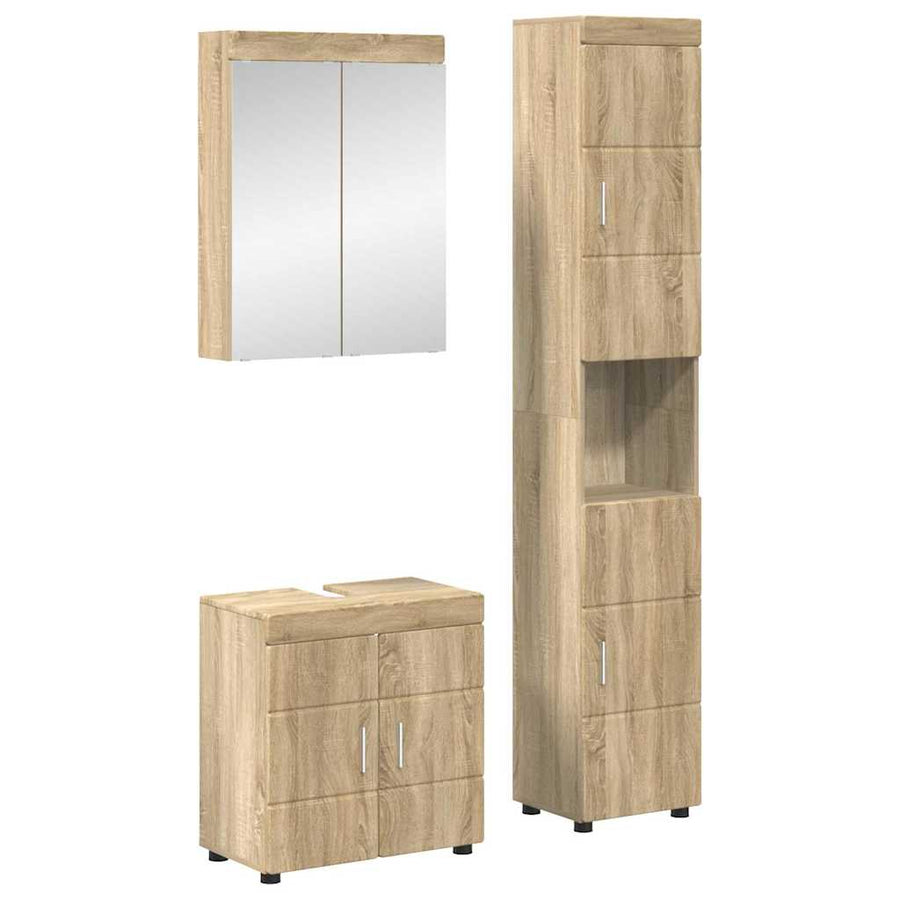 Badkamermeubelset TULUM 3 st Sonoma Eiken 60 x 34 x 63 cm