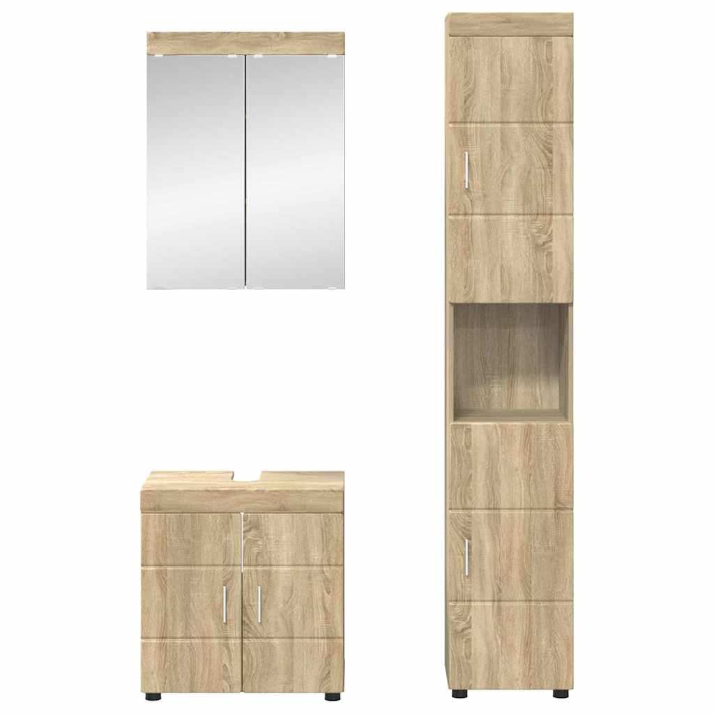 Badkamermeubelset TULUM 3 st Sonoma Eiken 60 x 34 x 63 cm