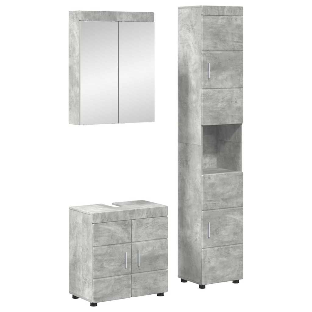 Badkamermeubelset TULUM 3 pcs Beton Grijs 60 x 34 x 63 cm