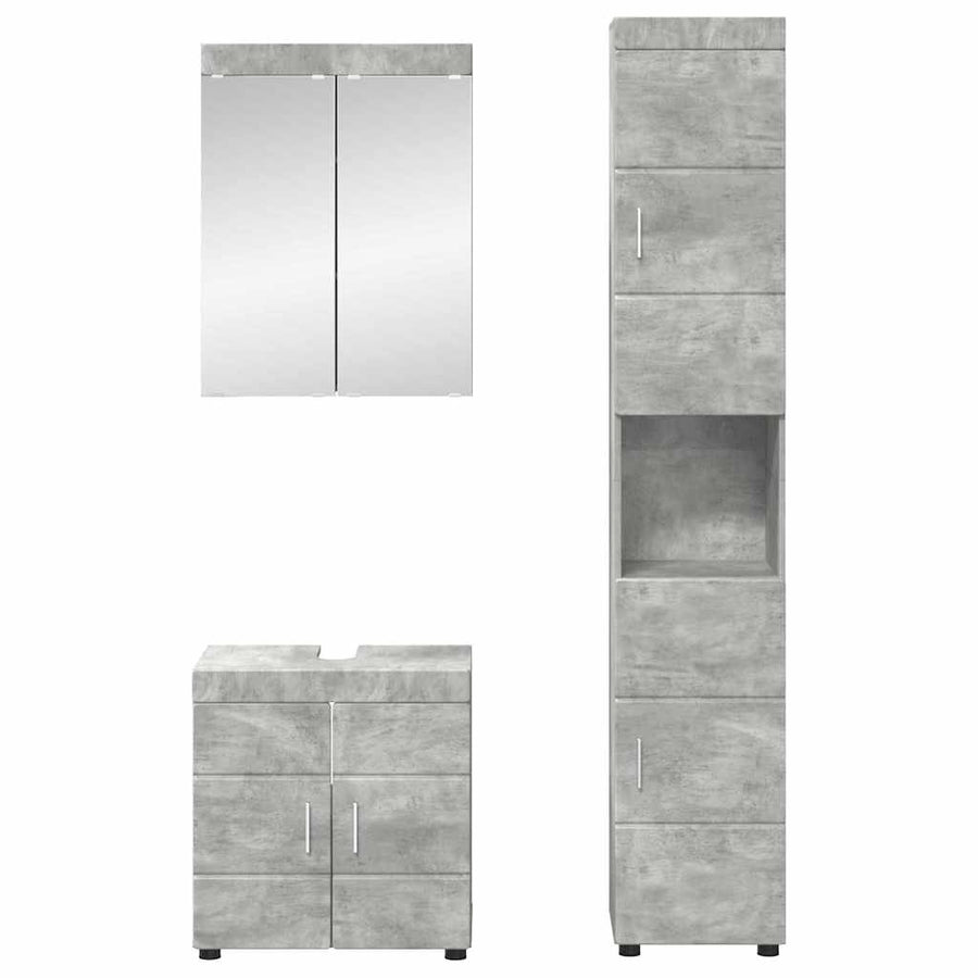 Badkamermeubelset TULUM 3 pcs Beton Grijs 60 x 34 x 63 cm