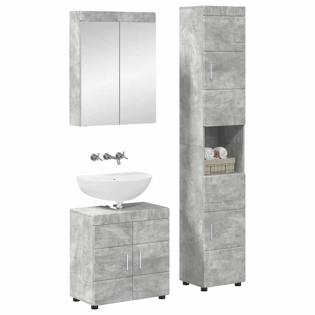 Badkamermeubelset TULUM 3 pcs Beton Grijs 60 x 34 x 63 cm
