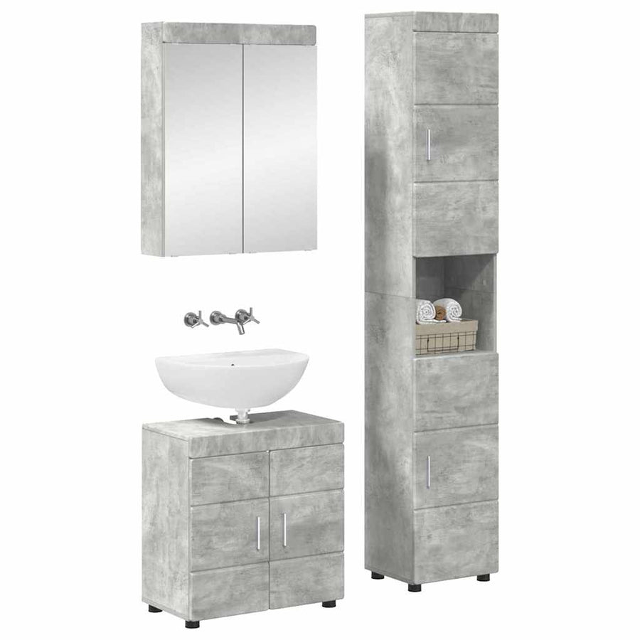 Badkamermeubelset TULUM 3 pcs Beton Grijs 60 x 34 x 63 cm